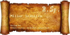 Miller Szibilla névjegykártya